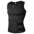 Herren Neopren Sauna Reißverschluss Taille Trainer Weste Tank Top Trimmer Body Shaper mit zwei Gürtel Saunaanzug Schweißweste Abnehmen Unterwäsche Gewichtsverlust Shirt Fatburner Tanktops Shapewear