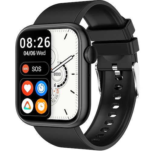 imosi qx7 smartwatch 1,85 zoll smartwatch fitness laufuhr bluetooth temperaturüberwachung schrittzähler anruferinnerung kompatibel mit android ios damen herren wasserdicht langes standby freisprechen Image