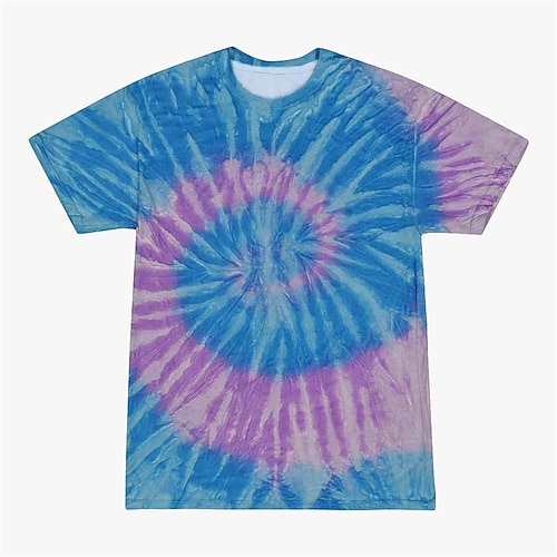 Unisex-Retro-Batik-Shirt für Männer und Frauen, 1970er- und 1980er-Jahre, Hippies, Retro-Vintage-Senior-Batik-T-Shirt, T-Shirt, Disco, lässig, täglich, Halloween, Karneval Schlager Outfit Image