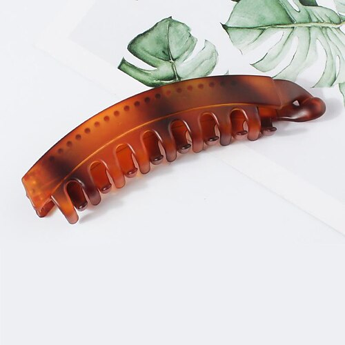 Bananen-Haarspangen für Damen, klassische Klammer-Doppelkamm-Clips, Leoparden-Bananen-Pferdeschwanzhalter-Clip für dickes Haar Image