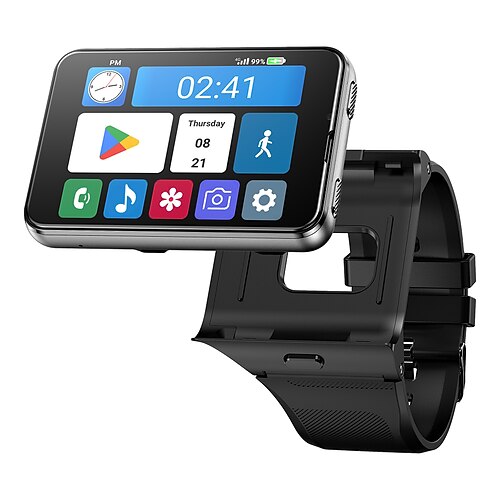 APPLLP Max Smartwatch 2.88 Zoll Smartwatch Fitnessuhr 4G LTE Mobilfunk-Smartwatch Bluetooth Schrittzähler Schlaf-Tracker Sitzende Erinnerung Kompatibel mit Android iOS Damen Herren GPS Langer Standby Image