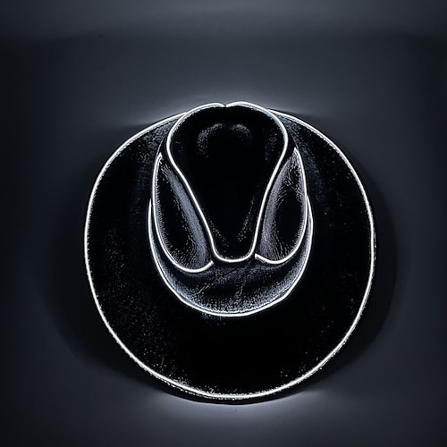 Halloween-Weihnachts-El-Wire-Licht-Pailletten-Jazz-Hut für Erwachsene, Neon-LED, leuchtende Festival-Party-Anziehkappe für Männer und Frauen Image