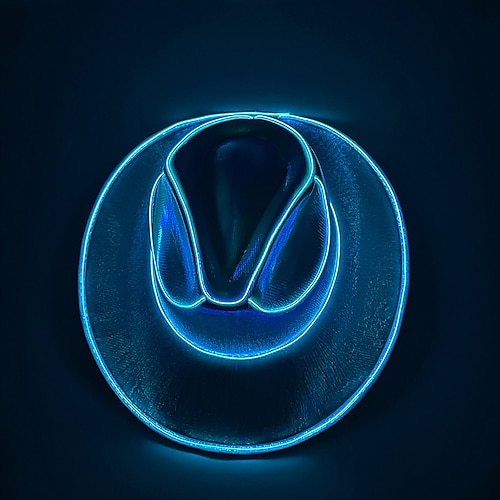 Halloween-Weihnachts-El-Wire-Licht-Pailletten-Jazz-Hut für Erwachsene, Neon-LED, leuchtende Festival-Party-Anziehkappe für Männer und Frauen Image