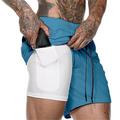 Herren Aktiv Shorts Kurze Hosen Kurze Sporthose Lässige Shorts Tasche Kordelzug Elastische Taille Feste Farbe Komfort Atmungsaktiv Kurz Sports Outdoor Täglich Stilvoll Casual / sportlich WeißBlau