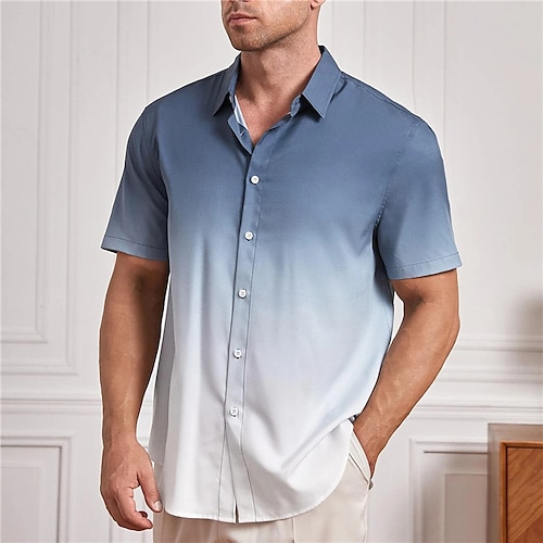 Herren Übergröße Hawaiihemd Sommerhemd Groß und hoch Grafik-Drucke Umlegekragen Bedruckt Kurzarm Frühling Sommer Tropisch Modisch Hawaiianisch Outdoor Strasse Oberteile Image