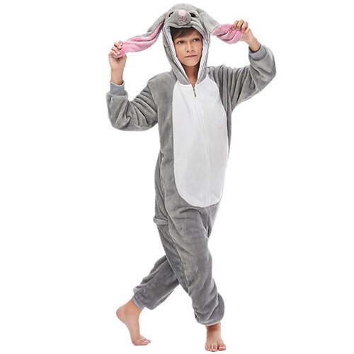 Kigurumi-Pyjamas Ausgefallene Kostüme Nachtwäsche Tier Kaninchen Hund Warm Lustiges Kostüm Bequem Kinder Unisex Männer und Frauen Weihnachten Halloween Karneval Party Leistung Hausbekleidung