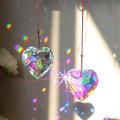 Kristall Pfirsich Herz Prisma Anhänger Dekoration Anhänger Sonnenfänger Prisma Hängedekoration Regenbogen