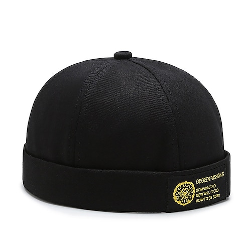Unisex Docker-Kappe Randlose Hüte Schwarz Weiß Baumwolle Reise Strand Design Outdoor Urlaub Glatt Einstellbar Modisch Image