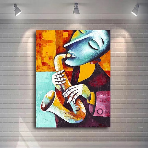 Abstraktes Picasso-Mann, der Musikinstrument spielt, Poster, Anmut, Frau, Ölgemälde auf Leinwand, nordische Jazz-Violine, Drucke, Heimdekoration Image