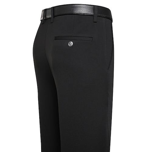 Herren Anzughose Hose Stoffhosen Hose mit flacher Vorderseite Gerader Schnitt Geometrie Stretch Bügelfrei Formell Hochzeit Geschäft Klassicher Stil Lässig Schwarz Königsblau Hohe Taille Dehnbar
