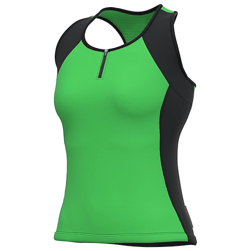 Damen Fahrradweste Grafik Ärmellos Fahhrad Trikot Oberteil mit 3 Gesäßtaschen Mountainbike MTB Straßenradsport Schnelltrocknend Reflektierende Streifen Bequem Feuchtigkeitsableitend Sport Gelb Rosa Image