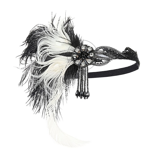 Vintage Goldene Zwanziger 1920er Federn Stirnband Der große Gatsby Charleston Hochzeitsgast Feder Kostüm Damen Abschlussball Party Hochzeitsfeier Erwachsene Weitere Accessoires Kopfbedeckung