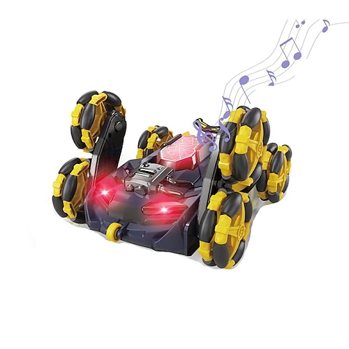 2.4g Fernbedienung Sechs-Rad-Stunt-Fernbedienungsauto kann automatisch Spielzeugautolichter Musik Deformationsauto Drift und Rollen demonstrieren Weihnachten Geschenk Image