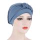 Frauen Dame Muslim ein halbes Geflecht Kopf Turban Wrap Cover weichen Hut Haarausfall Motorhaube Mützen