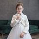 kinderkleidung Mädchen Fleecejacke Feste Farbe Modisch Leistung Mantel Oberbekleidung 3-8 Jahre Herbst Weiß