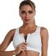 Damen Hohe Unterstützung Sport Bustier bh Sport-BH Bustier Reißverschluss vorne Rückenverschluss BH-Oberteil Gefüttert Yoga Fitness Fitnesstraining Einstellbar Atmungsaktiv Rasche Trocknung Schwarz