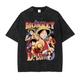 One Piece Roronoa Zoro T-Shirt-Ärmel Übergroßes Acid Washed T-Shirt Bedruckt Retro-Jahrgang Punk Gothic T-shirt Für Paar Herren Damen Erwachsene Heißprägen Casual