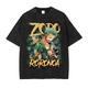 One Piece Roronoa Zoro T-Shirt-Ärmel Übergroßes Acid Washed T-Shirt Bedruckt Retro-Jahrgang Punk Gothic T-shirt Für Paar Herren Damen Erwachsene Heißprägen Casual