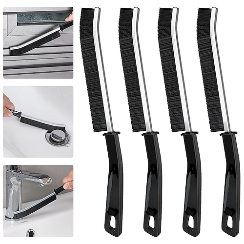 4-teilige Spaltreinigungsbürste, Ginsco-Bürste mit harten Borsten, zum Reinigen von Fugen, Reinigungswerkzeug, multifunktionale Bürsten für den Hausgebrauch, kleine Reinigungsbürste für Rollläden, Image