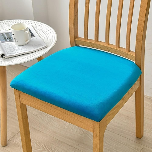 Esszimmerstuhlbezug, Stretch-Stuhlsitzbezug Stuhlhussen, elastischer Stuhlschutz für Esszimmer, Party, Hotel, Hochzeit, weich, abnehmbar und waschbar Image