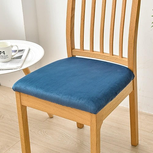 Esszimmerstuhlbezug, Stretch-Stuhlsitzbezug Stuhlhussen, elastischer Stuhlschutz für Esszimmer, Party, Hotel, Hochzeit, weich, abnehmbar und waschbar Image