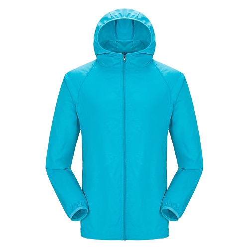 Herren UPF 50 UV-Sonnenschutz Reißverschluss Hoodie Langarm Angeln Laufen Wanderjacke Windjacke Sommer Outdoor schnell trocknend leicht atmungsaktiv Oberbekleidung Mantel Top Jagd Klettern