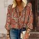 Damen Hemd Bluse Paisley-Muster Casual Taste Bedruckt Rosa Langarm Modisch Stehkragen Frühling Herbst