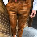 Herren Hose Hosen Chinesisch Chino Chino Hosen Jogginghosen Karierte Anzughose Tasche Gitter Atmungsaktiv Weich Casual Täglich Modisch Strassenmode Schwarz / Weiß Blau Mikro-elastisch