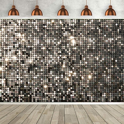 1 Stück – glänzende Disco-Dekoration, Fotografie-Hintergrund, Stoff, Babyparty, Geburtstag, Hochzeit, Singles, Abschlussfeier, Party-Banner Image