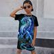 Jungen 3D Graphic Tier Drache T-Shirt Shorts T-Shirt-Set Kleidungsset Kurzarm 3D-Drucke Sommer Frühling Aktiv Sport Modisch Polyester kinderkleidung 3-13 Jahre Outdoor Strasse Urlaub Regular Fit