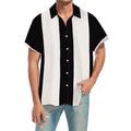 Herren Hemd Hawaiihemd Sommerhemd Vintage Hawaiihemden Auto Gestreift Grafik-Drucke Umlegekragen Schwarz und Rot Schwarz Rote Outdoor Strasse Kurze Ärmel Button-Down Bedruckt Bekleidung Vintage