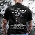 Grafik-Shirt für Herren, christlich, unvollkommen und unwürdig, gerettet durch die Gnade, die nach Gott sucht 3D für mich schwarzes Winter-Baumwoll-T-Shirt mit Buchstaben, Polyester, Geburtstagsteam, Jesus, nicht religiös