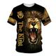 King T-Shirt Mens 3D Shirt For Birthday Black Summer Polyester Men'S Unisex Tee Tiger Graphic Prints Crew Neck White SilverGolden Yellow 3D Outdoor Street