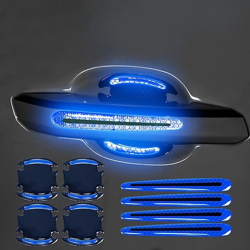 Starfire 4 Stück/8 Stück Universal-Türgriffaufkleber 3D-Carbonfaser-Autotürgrifflack-Kratzschutzaufkleber Stonego Autotürgriff-Kratzabdeckung Image