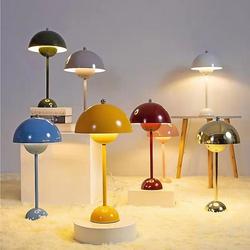 trinkbar nordisch yable schreibtischlampe knospe lampe einfache persönlichkeit kreative led studie schreibtischlampe schlafzimmer nacht heimdekoration nachtlampe macaron pilzlampe 3 farben dimmbare