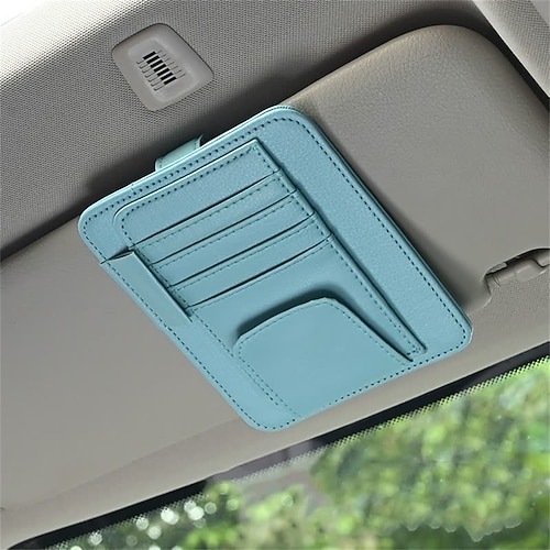 1 Stück Auto-Sonnenblenden-Organizer Geeignet für dünne Gläser Modisches Design Geeignet für dicke Gläser Leder Für SUV Lastwagen Van