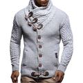 Herren Pullover Strickjacke Rollkragenpulli Gerippt Stricken Schal Gestreift Rollkragen Stilvoll Moderne zeitgenössische Alltagskleidung Casual Bekleidung Winter Schwarz Weiß S M L