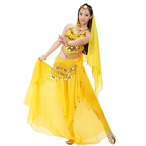 Bauchtanz oben Münzen Perlenstickerei Paillette Damen Leistung 7.87 Zoll (20cm) Chiffon Image