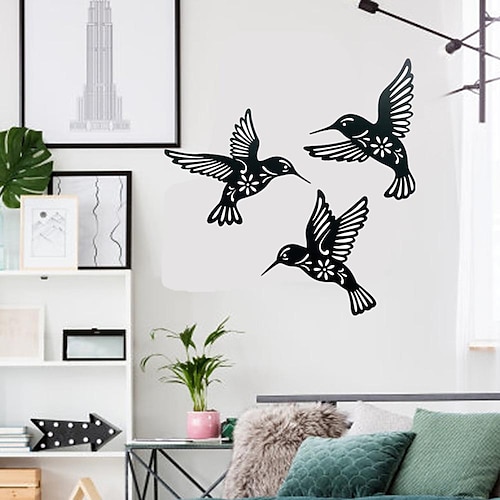 Cross Border Iron Art Kolibri Kunst Silhouette Kolibri Wandkunst Wandgarten Wandbehang Dekoration Image