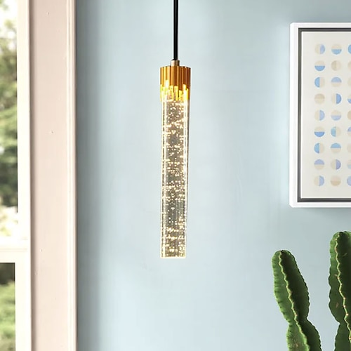 LED-Pendelleuchte, Küchenleuchten, Decken-LED, moderne goldene Pendelleuchte, Mini-Tropfen-Kristall-Pendelleuchte für Kücheninsel, Schlafzimmer, Flur, Eingangsbereich (1er-Pack) Image