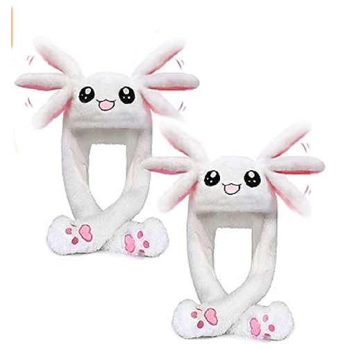 Ostergeschenk: Leuchtender Plüschhasenhut mit beweglichen Ohren, lustiger Hasenhut mit leuchtenden, beweglichen Ohren, ideal für Cosplay, Festivals und Partys. Geeignet für Kinder von 5 bis 18 Jahren und Erwachsene.