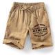 Herren Shorts Kurze Hosen Sommer-Shorts Strandshorts Kurze Hosen Kordelzug Elastische Taille 3D-Druck Graphic Buchstabe Atmungsaktiv Weich Kurz Casual Täglich Festtage Strassenmode Hawaiianisch Khaki