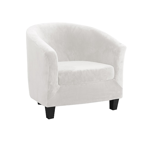 Stretch-Samt-Clubstuhlbezug, Fassstuhl-Schonbezug, elastischer Sessel, Einzelsofabezug, Fass-Wannenstuhl für Café, Hotel, Café, grenzüberschreitend, weich, langlebig, waschbar Image