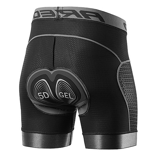 Herren Einfarbig Fahrrad Unterwäsche Fahhrad Gepolsterte Shorts / Chamois Unterteile Rennpassform Straßenradsport Sport Schnelltrocknend Weich Elastisch Schweißableitend Grau / Rot Schwarz Schwarz Image