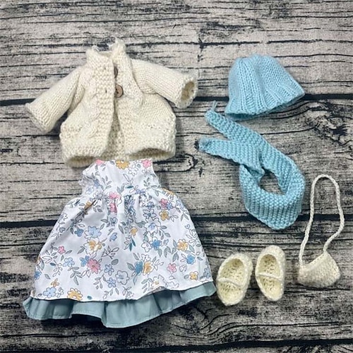 Waldorfpuppe Wechselkleidung Materialtasche Persönlichkeitsset Waldorf handgemachte Muppet Puppe für Weihnachtsgeschenke Image