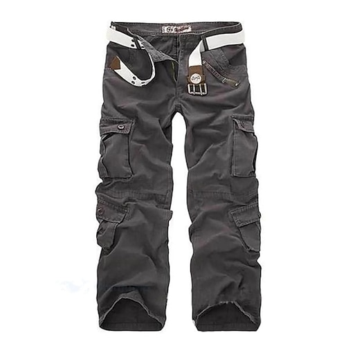 Herren Cargo-Hosen Cargohose Tasche Einfach Komfort Weich Täglich Outdoor Ausgehen Mode Lässig Graues Grün Schwarz Image
