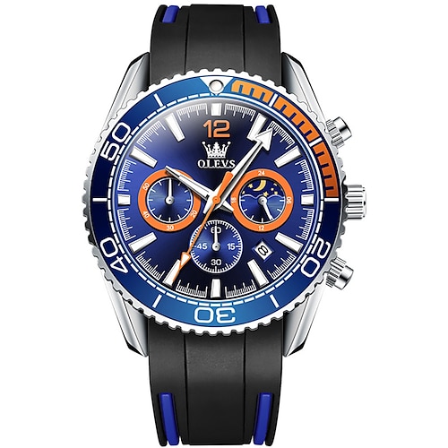 olevs uhr für männer mode luxus klassische quarz armbanduhren sport wasserdichte taucher edelstahl herrenuhren 2870 Image