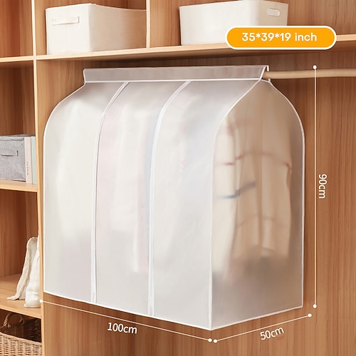 Kleidersäcke Staubschutzhülle PEVA-Kleiderhülle transparente Kleideraufbewahrungstasche zum Aufhängen von Kleidung Premium-verdickter Kleiderorganizer feuchtigkeitsbeständige staubdichte Kleiderhülle Image