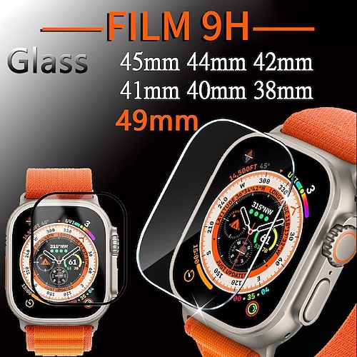 Beobachten Displayschutzfolie Kompatibel mit Apple Watch Ultra 49mm Series 8 7 45mm Series 8 7 41mm Series 3 2 1 42mm Series 3 2 1 38mm Maximale Abdeckung HD klar Ultra dünn Hartglas Uhren Zubehör Image