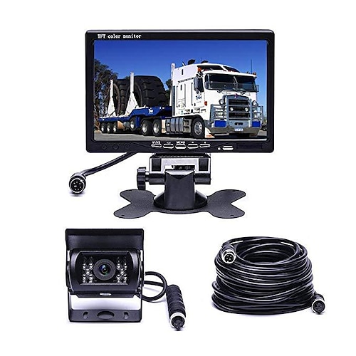 718D 7 Zoll TFT-LCD 600TVL 480 TV-Linien CCD Mit Kabel 120 Grad 7 Zoll Auto-Rückansicht-Kit Wasserfest / Nachtsicht / Helligkeitseinstellung für Bus / Lastwagen